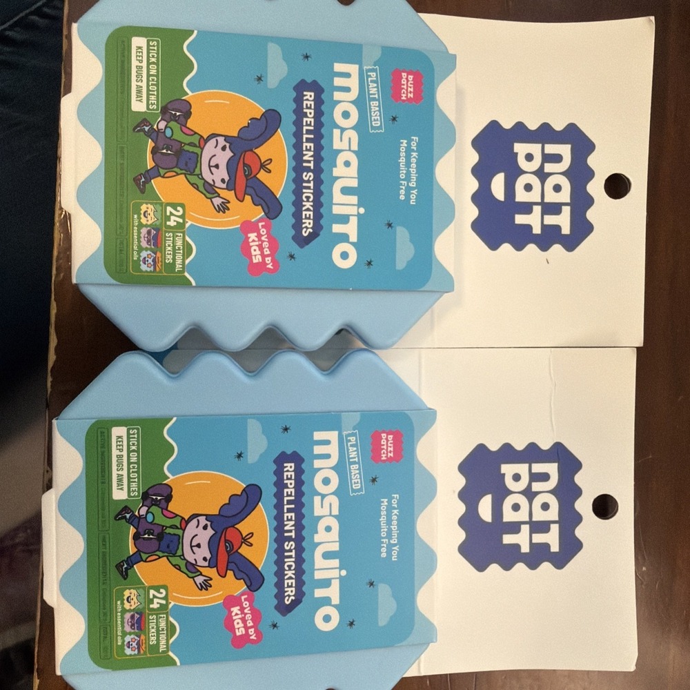 Lot of 2‎ (48) Nat Pat Mosquito Repellent Stickers for Kids All Natural NEW!